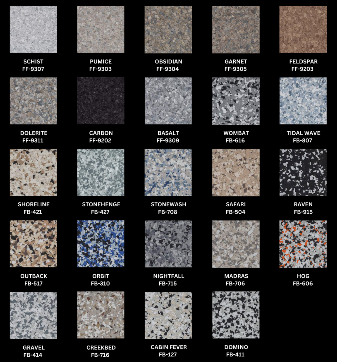 Decorative flake system detail