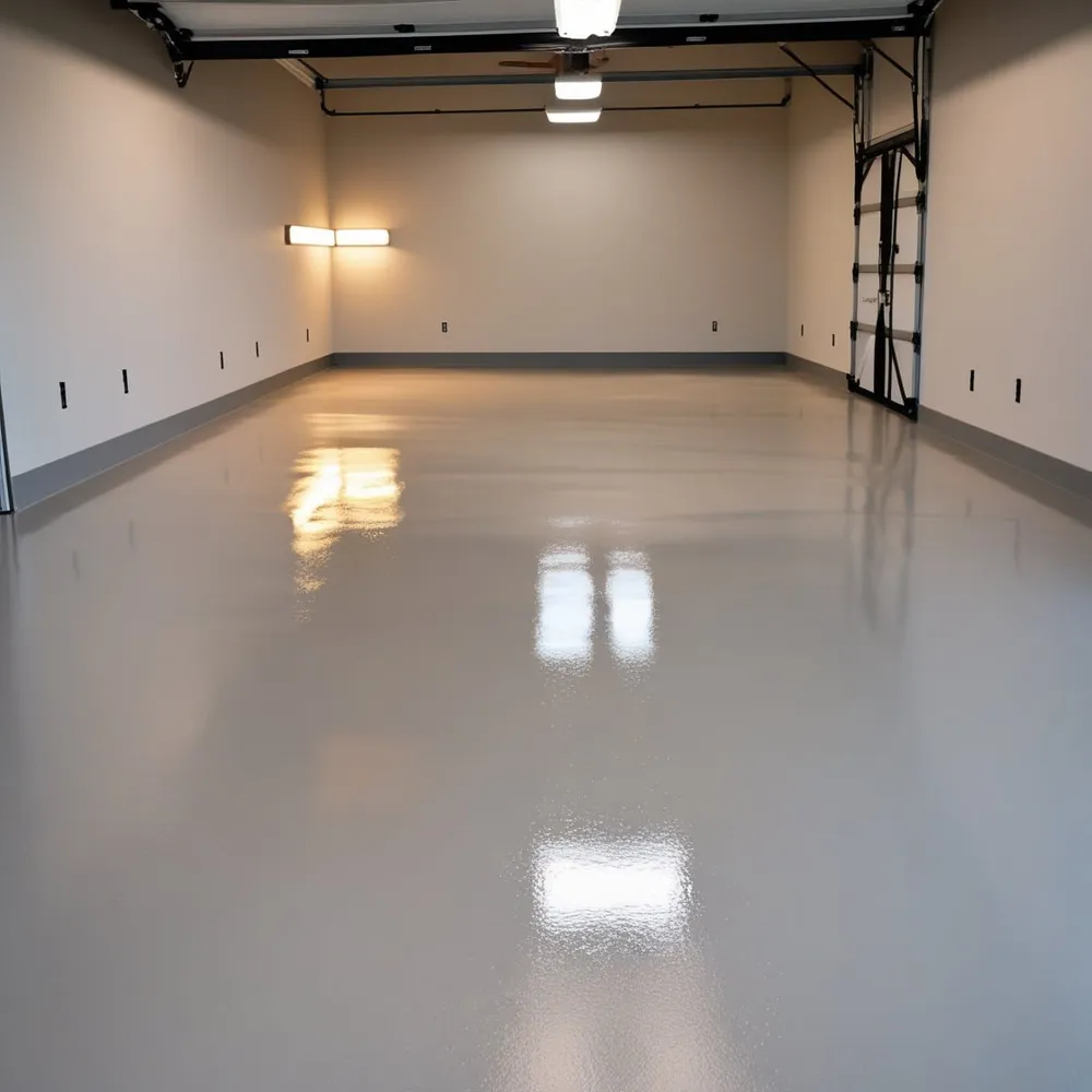Smooth gray coated garage floor from the Ultimate Garage Floors project gallery